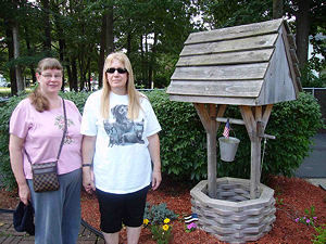 Picture of Annabel and Marilyn at the wishing well