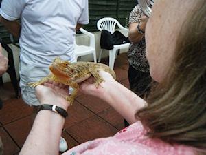 Picture of Annabel holding a bearded dragon