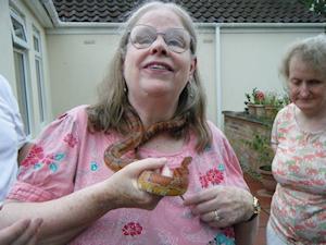 Picture of Annabel holding a corn snake